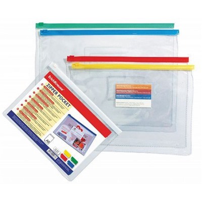 Папка на гибкой молнии А4 ZIP Pocket PVC прозрачный 2935 ErichKrause