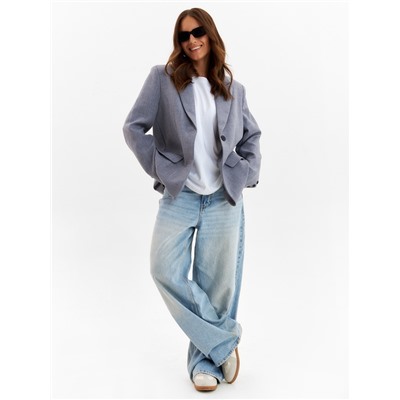 Пиджак женский с разрезом на спине MIST, размер 48-50, серый