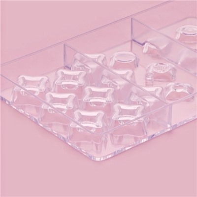 Форма для конфет и шоколада «Блеск», 18 ячеек, 20×12×2.5 см, прозрачная