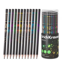 Карандаш черногр. "Galactic" круглый НВ (в тубусе) 63328 ErichKrause