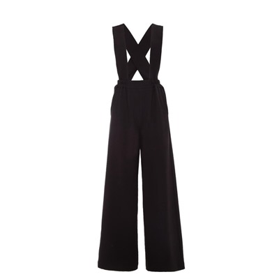 Брюки женские на лямках MINAKU: Casual Collection, чёрные, размер 42