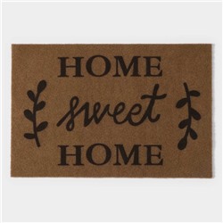 Коврик придверный Доляна Sweet Home, без окантовки, влаговпитывающий, 40×60 см, коричневый