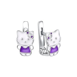 Серьги из серебра эмаль, Л-27039