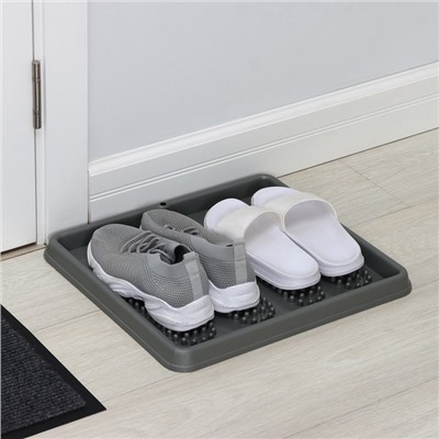 Лоток для обуви малый Darel plastic, 43.5×39 см, пластик, серый