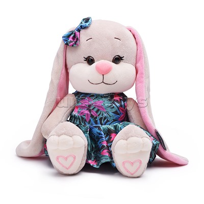 Зайка Лин в платье с ярким цветочным принтом, 20 см, в коробке