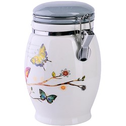 60124 Банка для сыпучих 900 мл Бабочки в саду дол/жел LR (х24)