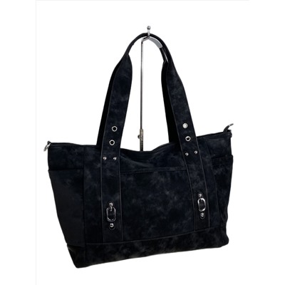 Женская сумка из искусственной замши, цвет черный