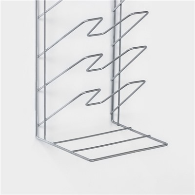 Подставка под крышки вертикальная, 5 ярусов 15×16×36 см, цвет хром