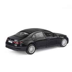 Машина металл Mercedes-Benz S-Class V223 13 см, (двери, багаж, черный) инерц., в коробке