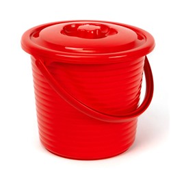 Ведро RUNIS с крышкой 7л рифлён
