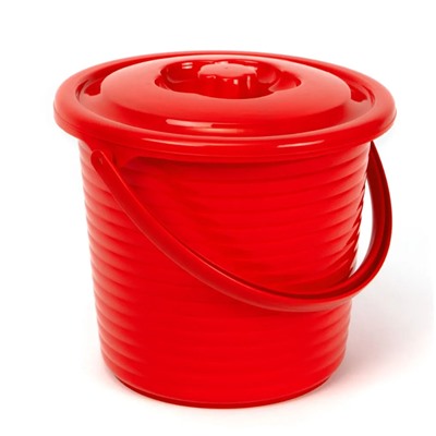 Ведро RUNIS с крышкой 7л рифлён