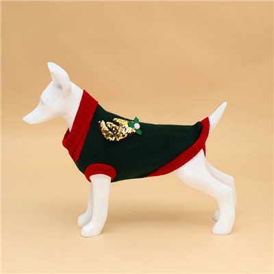 Свитер для животных «Рога удачи», размер XS (ДС 20 см, ОШ 17, ОГ 23-37), зелёный