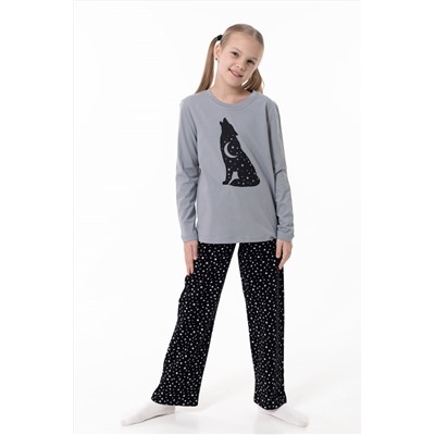 Пижама футболка с длинным рукавом и брюки М225116Псч