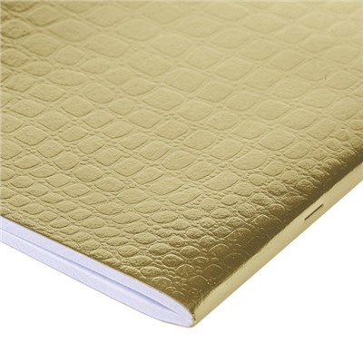 Тетрадь А4  96л клетка "Бумвинил METALLIC тиснение CROCO Золото" (072786) Хатбер