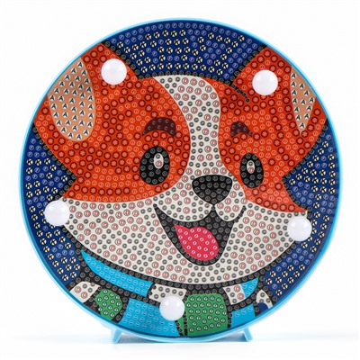 Ночник своими руками. Алмазная мозаика для детей на ночнике «Корги», 15×15 см, набор для творчества