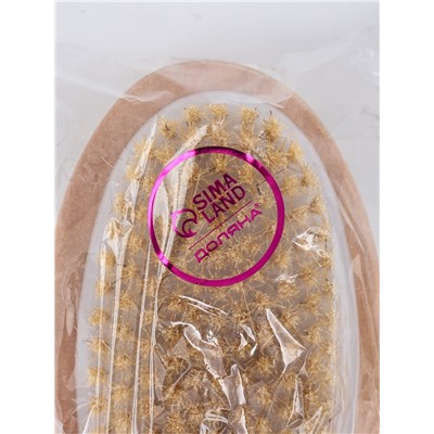 Щётка банная массажная для тела Доляна, с ручкой и массажёром, натуральная щетина