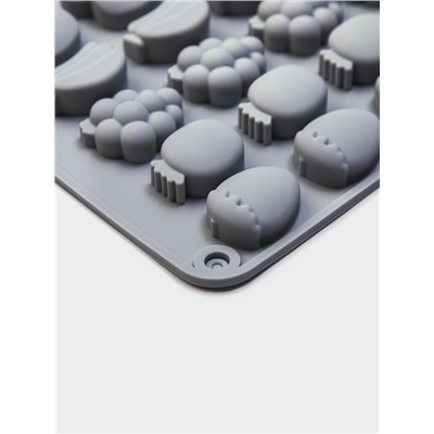 Форма для мармелада Доляна «Фрукты», силикон, 21.3×14.4×1.5 см, 25 ячеек (3×2 см), цвет серый