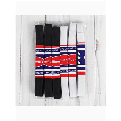 Резинки бельевые, 15 мм, 2±0.5 м, набор 6 шт., белые, чёрные