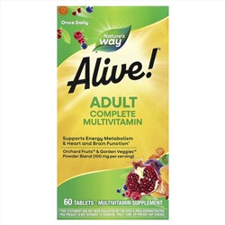 Nature's Way, Alive! комплекс мультивитаминов и мультиминералов для ежедневного пополнения запаса энергии, 60 таблеток