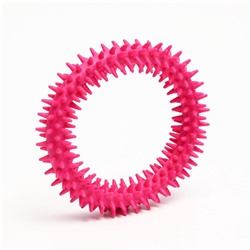 Игрушка для собак «Кольцо с шипами», 12.5 см, розовая