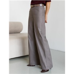 Брюки-трубы из эластичного хлопка с эффектом кожи