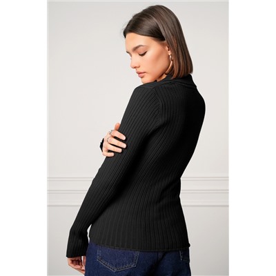 Женский джемпер лапша с воротником поло Happyfox