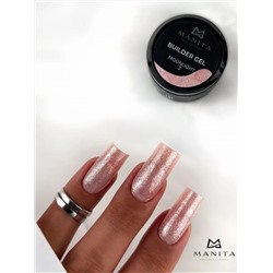MANITA Гель моделирующий для ногтей с хлопьями юки / Builder Gel Moonlight №03, 15 мл 28226