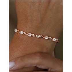 Браслет из золочёного серебра с горным хрусталём и фианитами 5-232з429