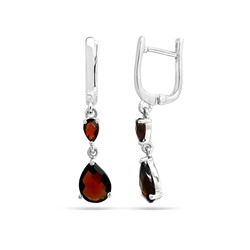 Серьги из серебра гранат, Малика