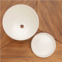 Горшок для цветов «Колор гейм», керамический, с поддоном, 8.9 л, белый