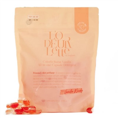 LODEURLETTE Капсулы для стирки белья с ароматом ванили / In England Colorfit Burnt Vanilla All in One Capsule Detergent, 17 г x 30 24068