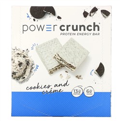 BNRG, Энергетический белковый батончик Power Crunch Original, печенье с кремом, 12 батончиков, вес каждого 40 г (1,4 унции)