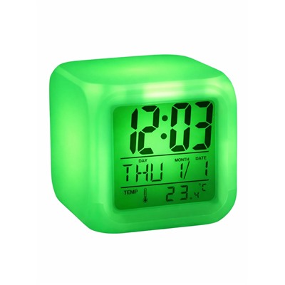 Часы - будильник LB-03, дата, температура, подсветка, белый