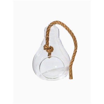 Флорариум «Лампа», с веревкой, d отверстия 5 см, 9×9×13 см, стекло, прозрачный