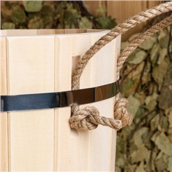 Запарник - ведро для бани и сауны, 13 л, липа, пластиковая вставка, с крышкой, «Добропаровъ»