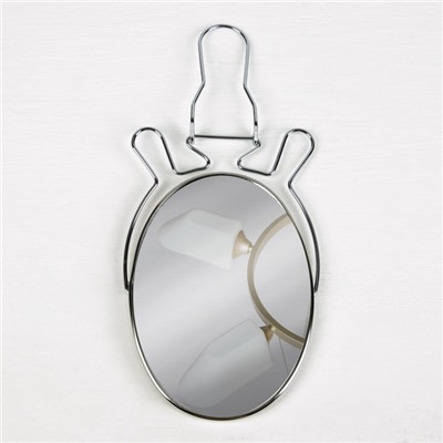 Зеркало настольное, с увеличением х2, настенное, двустороннее, 14×20 см, (11.5×15.5 см), металлическое