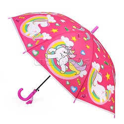 Зонт детский "Радужная единорожка" (цвет розовый) (50см.)