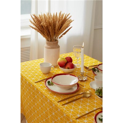 Скатерть «Доляна. Паутина», 145×200±3 см,100% п/э, рогожка 130 г/м