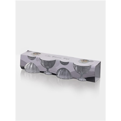 Набор креманок «Забота», 130 мл, 38×9.5×7.5 см, 4 шт., стекло, прозрачный