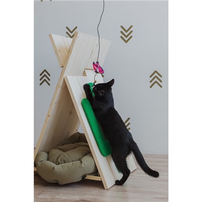 Дразнилка «Бабочка», с перьями, цвет МИКС