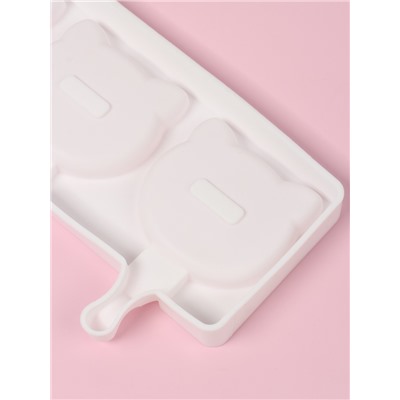 Форма для мороженого «Коты», силикон, 38×14.5×2.5 см, 4 ячейки, МИКС