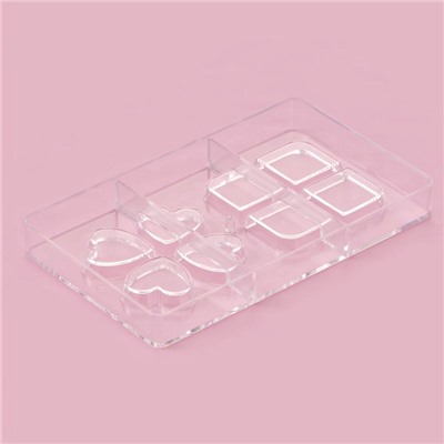 Форма для конфет и шоколада «Мерси», 8 ячеек, 20×12×2.5 см, прозрачная
