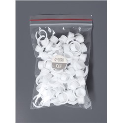 Кольца - лунки под клей для наращивания ресниц, набор - 50 шт., белое