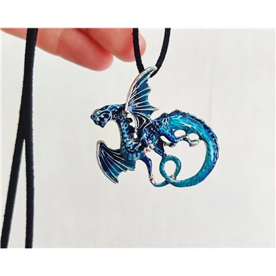 Брошь Синий Водный Дракон