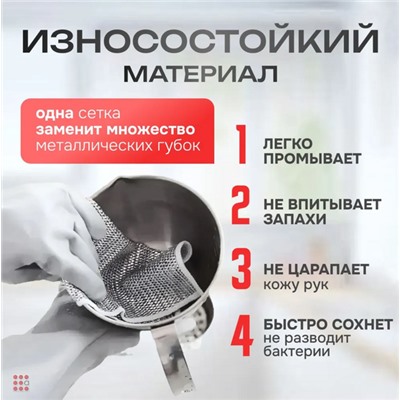 Салфетка-сетка металлизированная 20х20 см однослойная
