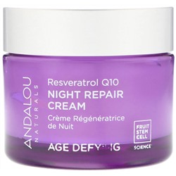 Andalou Naturals, Ночной восстанавливающий крем, Ресвератрол Q10, против старения, 50 мл