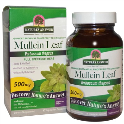 Nature's Answer, Mullein Leaf, 500 mg, 90 Vegetarian Capsules
