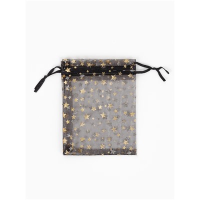 Мешочек подарочный «Звёздный дождь», 10×12, цвет чёрный с золотом