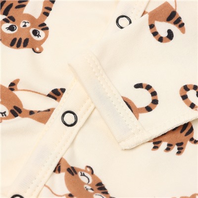 Боди на кнопках Крошка Я «Тигруля», рост 68-74 см, бежевое