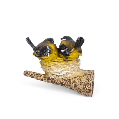 Подвесной декор из полистоуна «Гнездо с синицами» 15×13×10 см